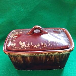 Vintage Brown Roseville Oven Proof